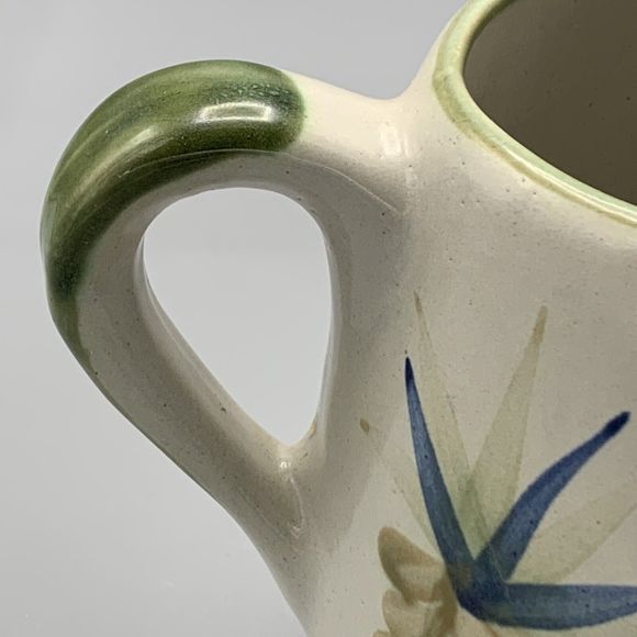 Vtg Louisville Stoneware Water Juice Glazed Pitcher Bird Hummingbird Chickadee - Picture 8 of 11